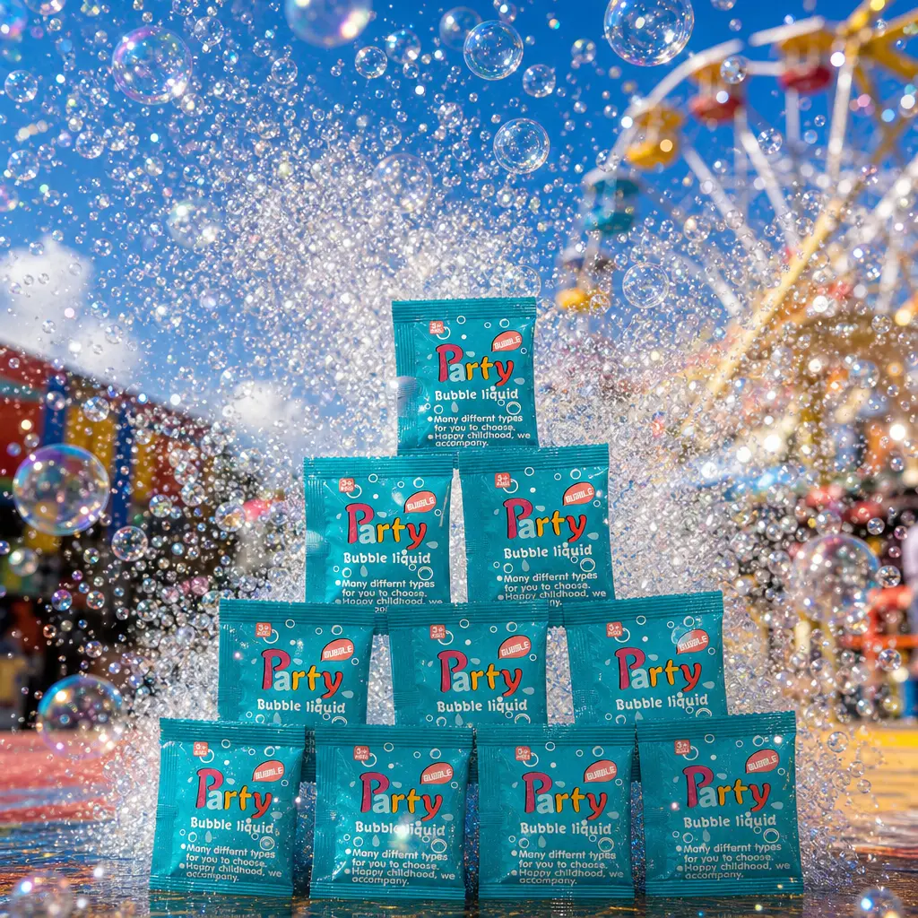 10pcs ABS Magic Water Bubble Liquid Concentrate Refill Packets - Unisex Fun Easy-to-Use Home & Party Supplies, Ideal for Kids’ Birthday Goodie Bag Fillers