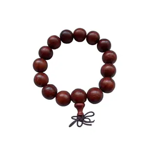 Fahua Temple Feng Shui Hand String Small Leaf Purple Sandalwood Hand String Natural Redwood Buddha Bead Single Circle Bracelet Hand Beads