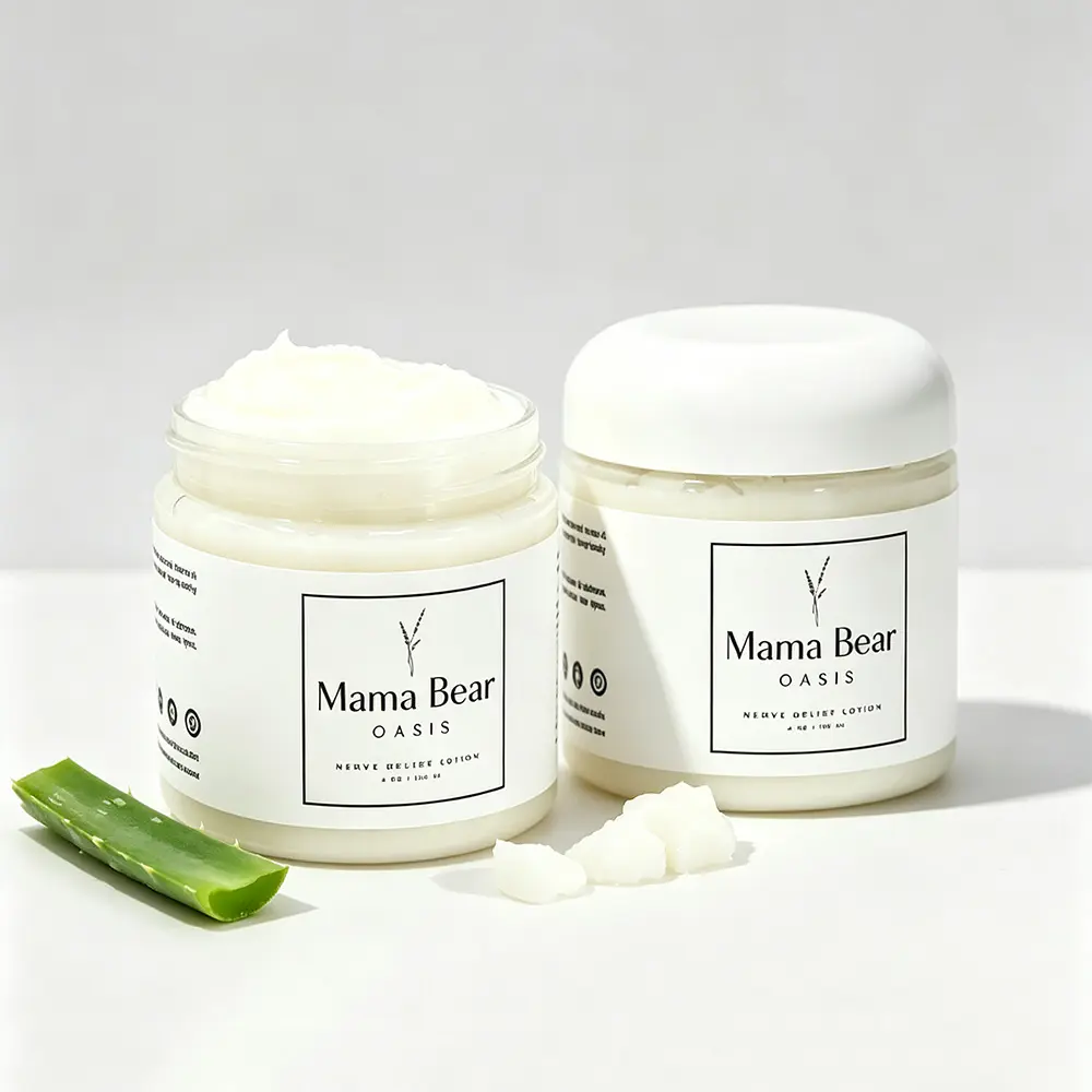 Mama Bear Oasis Nerve Relief Lotion, Magnesium Chloride Soothing Body Cream, Fragrance-Free All-Day Moisturizing Lotion with Aloe Vera Lavender Chamomile & Vitamin B6, Daily Relaxing Topical Lotion for Tingly Discomfort