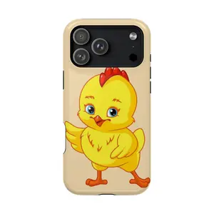 Cute Yellow Chick Phone Case – Cartoon Baby Chicken Design, Cute Phone Case, Gift for Women, Mom, Sister, Friend, Him/ Her, Birthday - iP Xr, 11, 12, 13, 14, 15, 16, 17, S21, 22, 23, 24, 25 - Tough Case, MagSafe, Phone Case