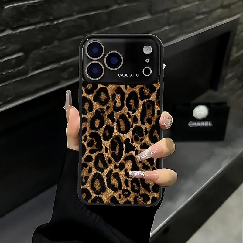 Classic irregular leopard print phone case. Compatible with iPhone 17 Pro Max, 16 Pro Max, 15 Pro Max, and 14 Pro Max. Includes lens protection. Also compatible with iPhone 15, 14, 13, and 12. Made of skin-friendly TPU material.