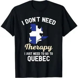 Quebec Canada Flag Map Travel Vocation Gifts T-Shirt