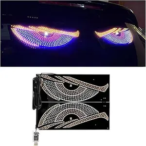 Devil's Eye USB Plug-In Animated Stickers, 10-Mode LED Lights for Trucks/SUVs Rear Windows