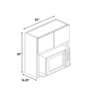 Liberty Shaker Black - 30 Inch Wall Microwave Cabinets - 30" Width x 30" Height x 16.25" Depth