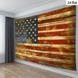 Vintage Americana Backdrop Rustic American Flag Photography Background, Patriotic Tapestry Wall Hanging, Premium Polyester Party Banner For Office Decor, Holiday Celebration, Family Gathering Event Supplies