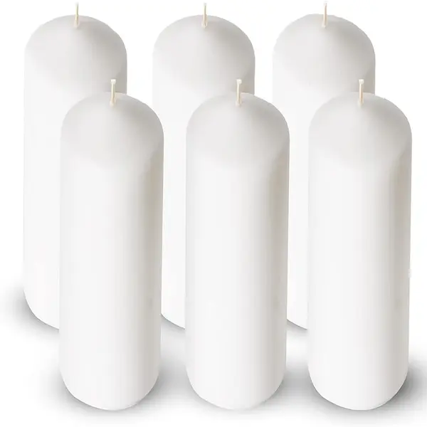 6 Pack Tall White Pillar Candles – 3x6 Inch Paraffin Wax with Cotton Wick, Elegant Decor for Home, Holiday & Events(Multi Packs)