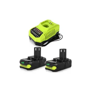 6000mAh P108 Replacement for Ryobi 18V Battery and P117 Charger Combo Compatible with P102 P103 P104 P105 P107 P109 P190 Electric Power Tool Lithium High Capacity
