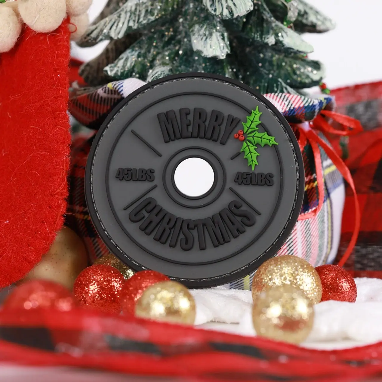 Merry Christmas Barbell Patch Merry Christmas Barbell Patch