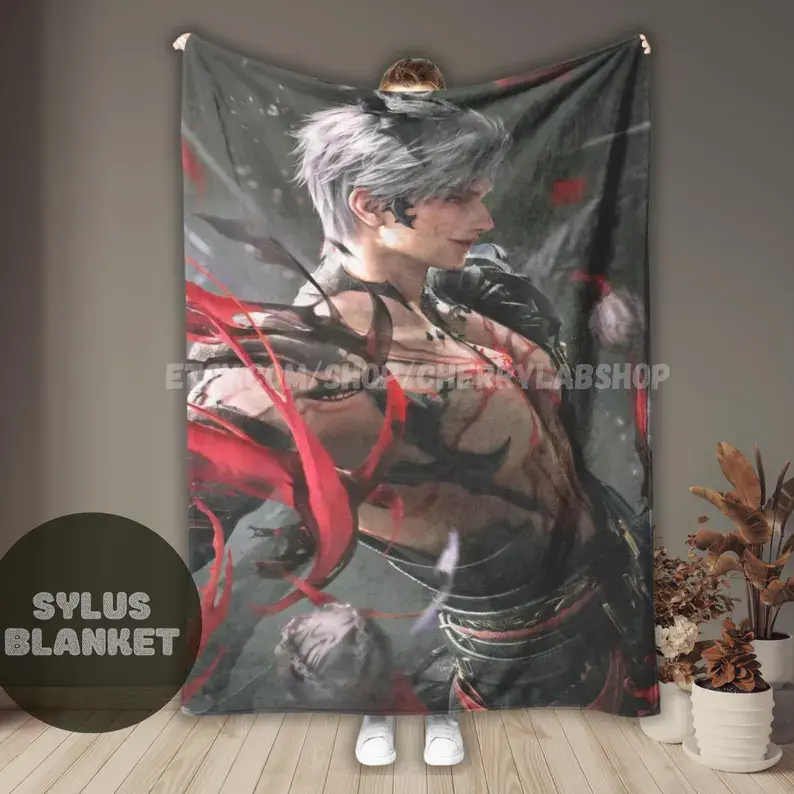 Sylus Love and Deepspace Blanket, otome blanket, sylus, xavier, zayne, rafayel, anime blanket, gaming blanket, fictional character, XmasGift Throw Blanket Birthday Anniversary Holiday Christmas Halloween