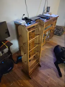 TheHatRackGuy 7 Skein Yarn Holder & Organizer Wooden Yarn Rack for Knitting & Crochet Storage Handcrafted Craft Room Decor Yarn Spool Display 12" Deep 42" Tall 20" Wide