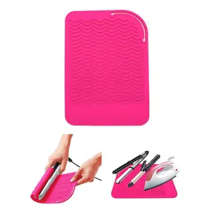 Silicone Iron Hair Curling Pad, Multipurpose Iron Hot Resistant Mat Hair Curling Plate for Hair Straightener, Hair Rollers and Hair Styling Tools
