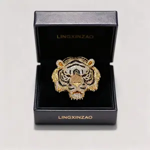 gold Domineering Tiger Brooch