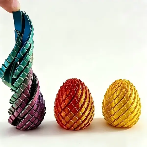 3D Printed PLA Plastic Twisty Dragon Egg – Fun Rotating Fidget Toy for Stress Relief & Focus