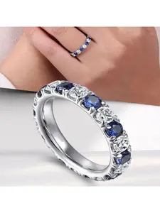 Simple trendy fashion diamond ring with texture design - advanced geometry, suitable for both men and women as a couple ring