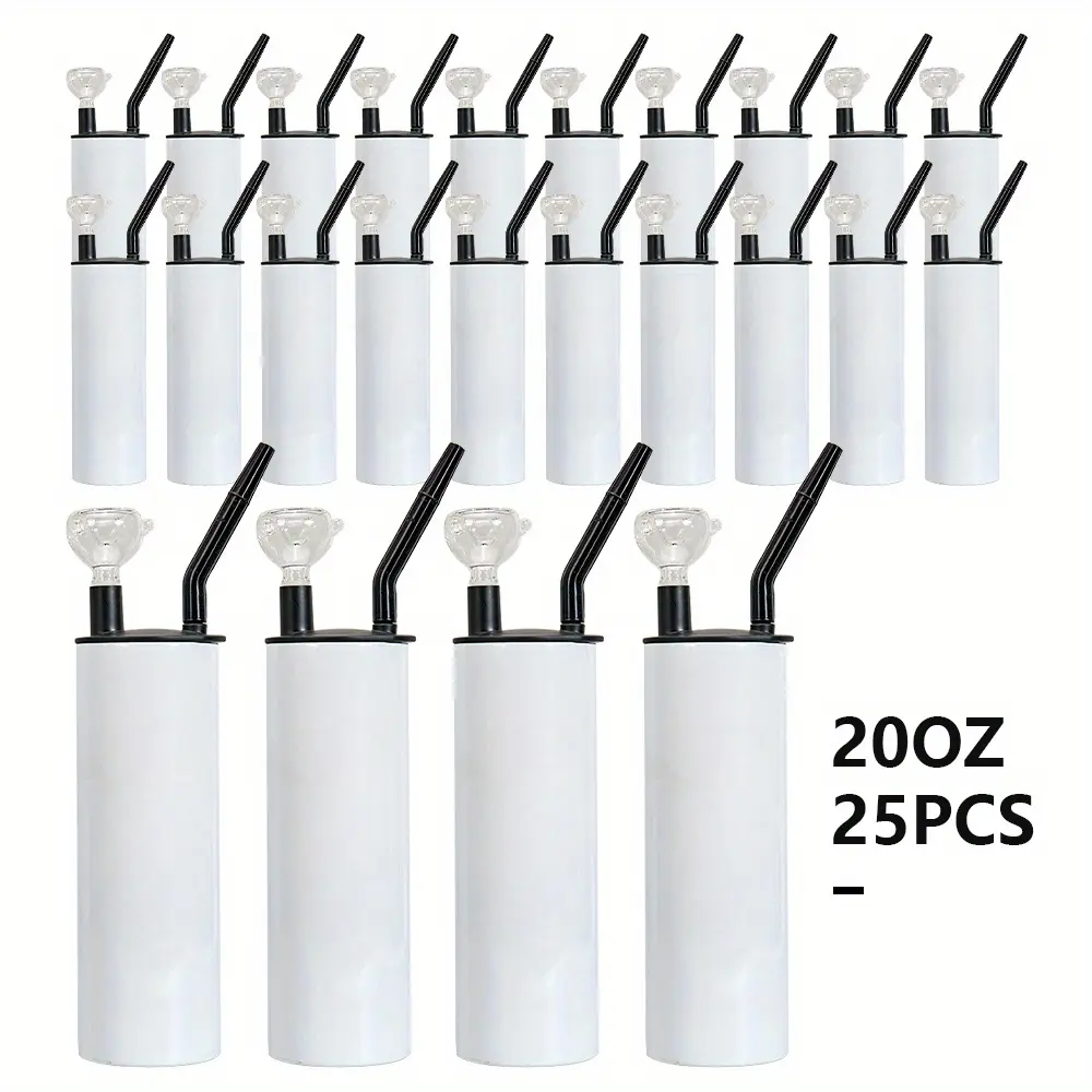 ZREGGUR 25PCS 20oz Bulk Blank Sublimation Tumblers - Reusable Water Bottles with Lids & Straws, Kitchenware Drinkware for Custom Gifts, Small Business