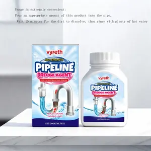 Powerful household safety grade oil pipe, drain cleaner,sewer, bathroom unblocker - dissolves blockages and kills 99.9% of bacteria
