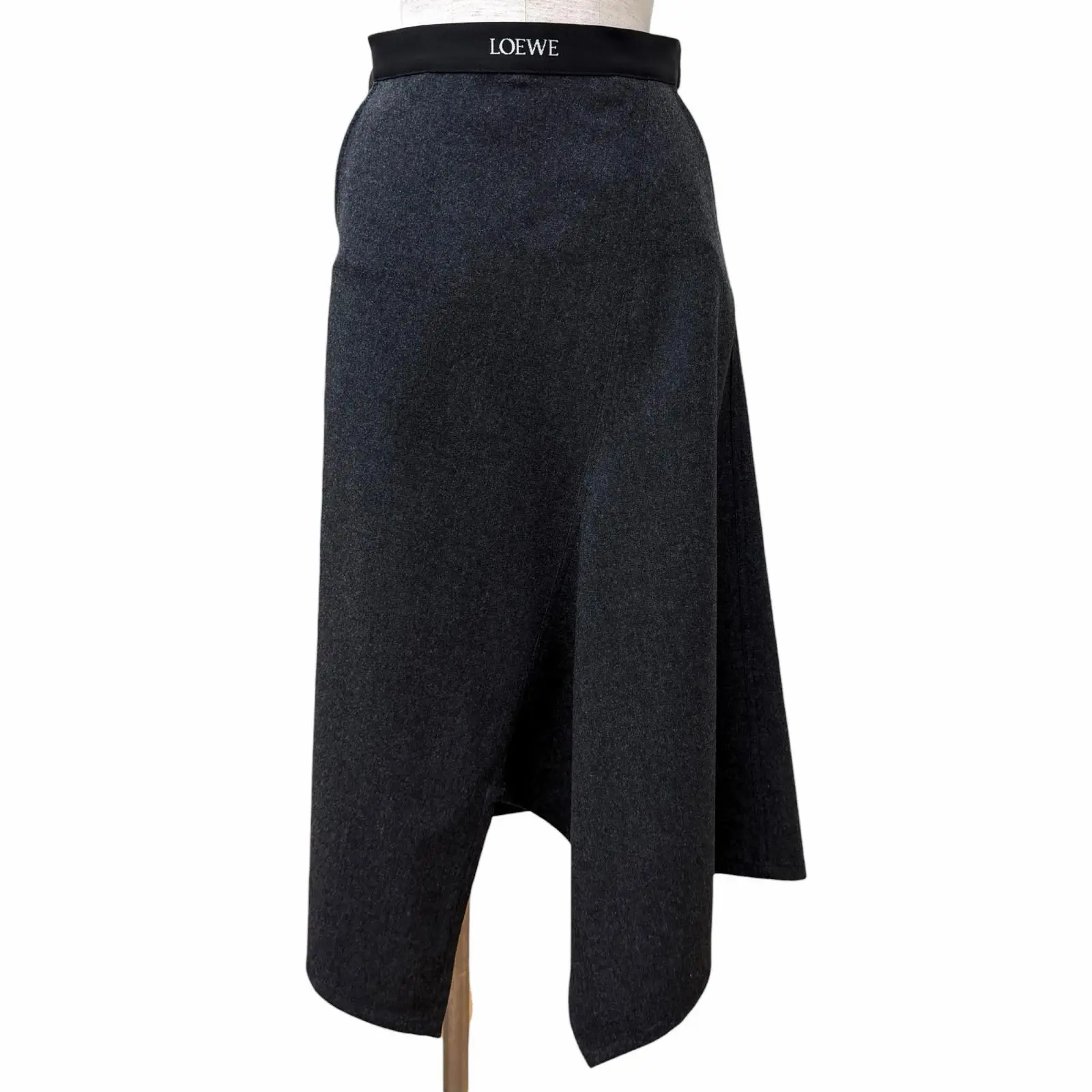 Pre-owned Loewe Wool Small Leather Goods Cashmere Skirt