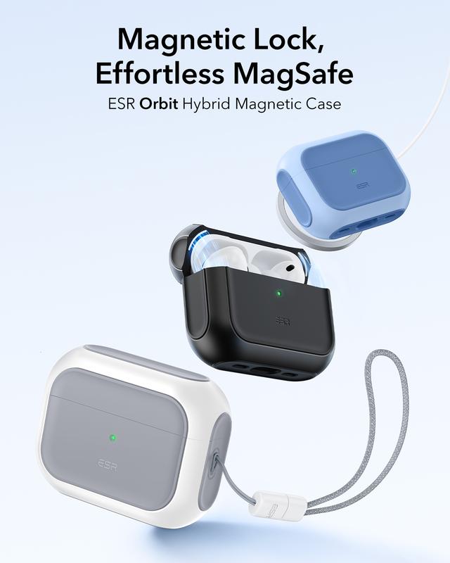 ESR for AirPods Pro 3 Case, Compatible with AirPods Pro 3rd Generation Case (2025), Compatible with MagSafe, Full Drop Protection Cover with Lanyard