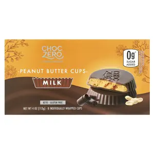 ChocZero Peanut Butter Cups, Milk, 8 Cups, 4 oz (113 g)