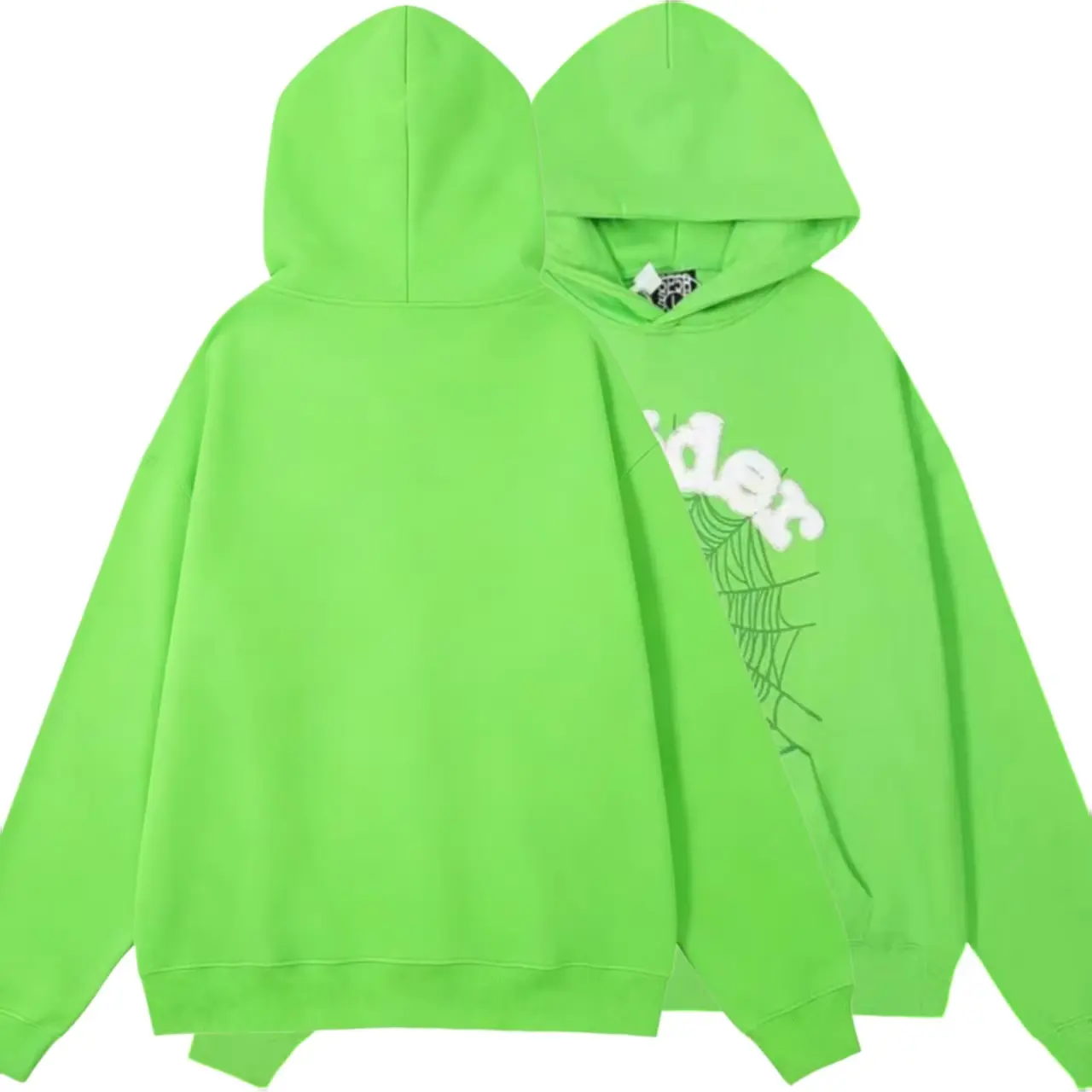 Fashion Menswear Men's Fitted Hooded Pullover Sweatshirt - Spider Web Pattern, Letter Print, Colorful Stars, Street Punk Style, Fall-Winter Graphic Top
