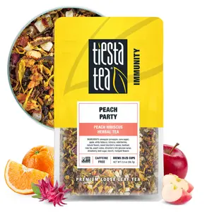 Tiesta Tea - Peach Party | Loose Leaf | Peach Hibiscus Herbal Brew | Premium Blend | Non-Caffeinated Fruit Blend | Makes Hot or Iced