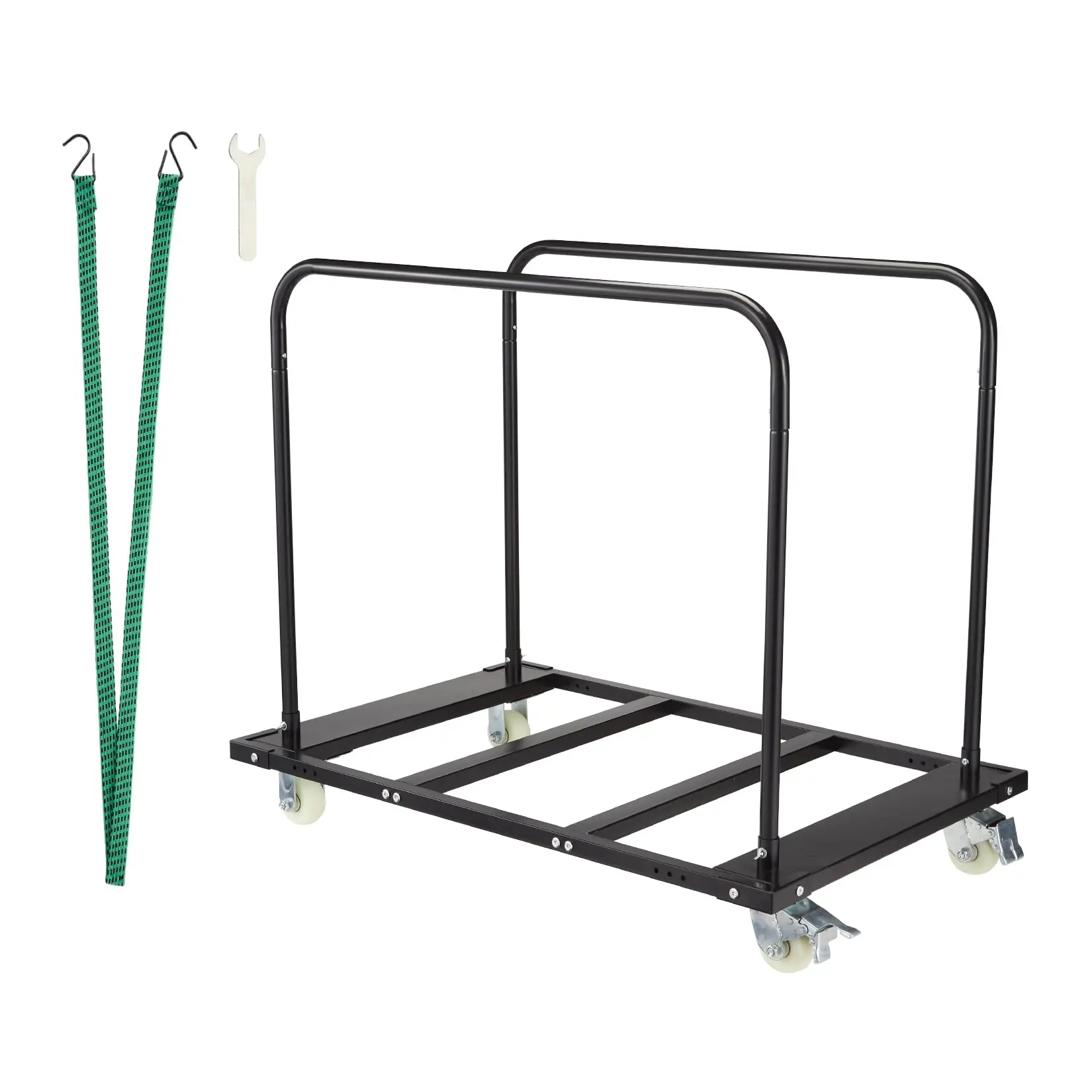 GARVEE Industrial Folding Table Cart - Heavy-Duty 1500 LBS Steel Adjustable Drywall Trolley with Wheels for Garage, Home, Utility Tool Wagon for Lumber, Mattress Handling