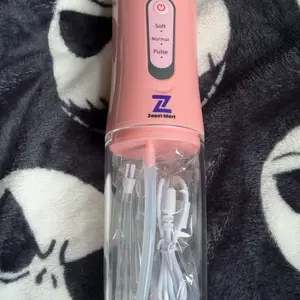 ZYLER Cordless Water Flosser Teeth Cleaner - Rechargeable Oral Irrigator with 3 Washing Modes, 4 Nozzles, USB-Powered Portable Travel-Size Design for Gum Health, Cleansing, Plaque Removal, Batteries Included, Charge Before Use, Valentine's Day Gift