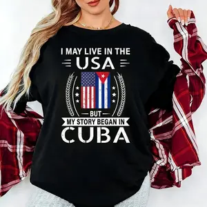 My Story Began In Cuba Shirt Featuring 100 Cotton Fabric and Authentic Cuban Flag Design
