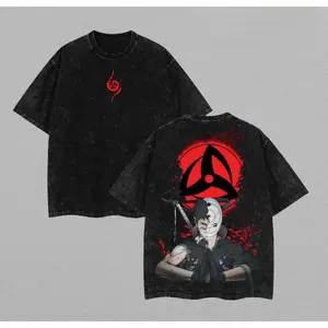 Limited Naruto - Uchiha Obito Anime Washed Tee Unisex Oversize Heavyweight Cotton T-shirt, Anime Wash Tee, Anime Lovers, Anime Tee, Anime Lovers Gift, Gift For Him, Gift For Her.