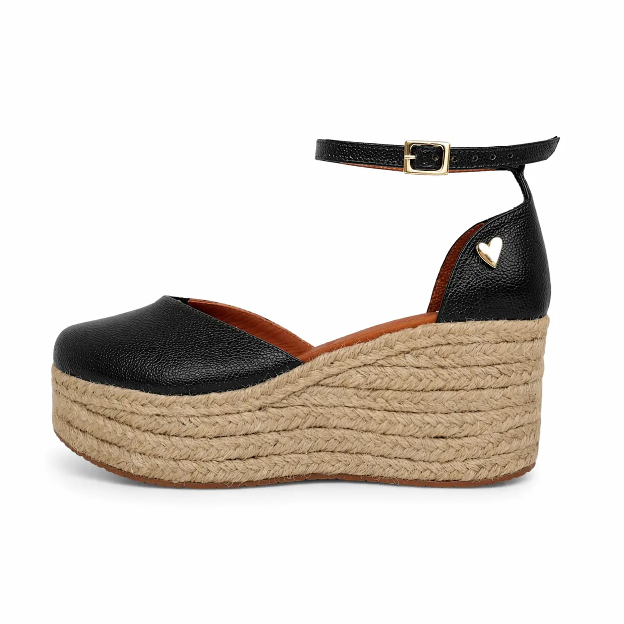Black Leather Espadrilles - Low High