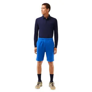 Lacoste Men's Fleece Shorts - Classic Cotton Crochet, Available in Blue, Ideal for Sportswear and Casual Wear