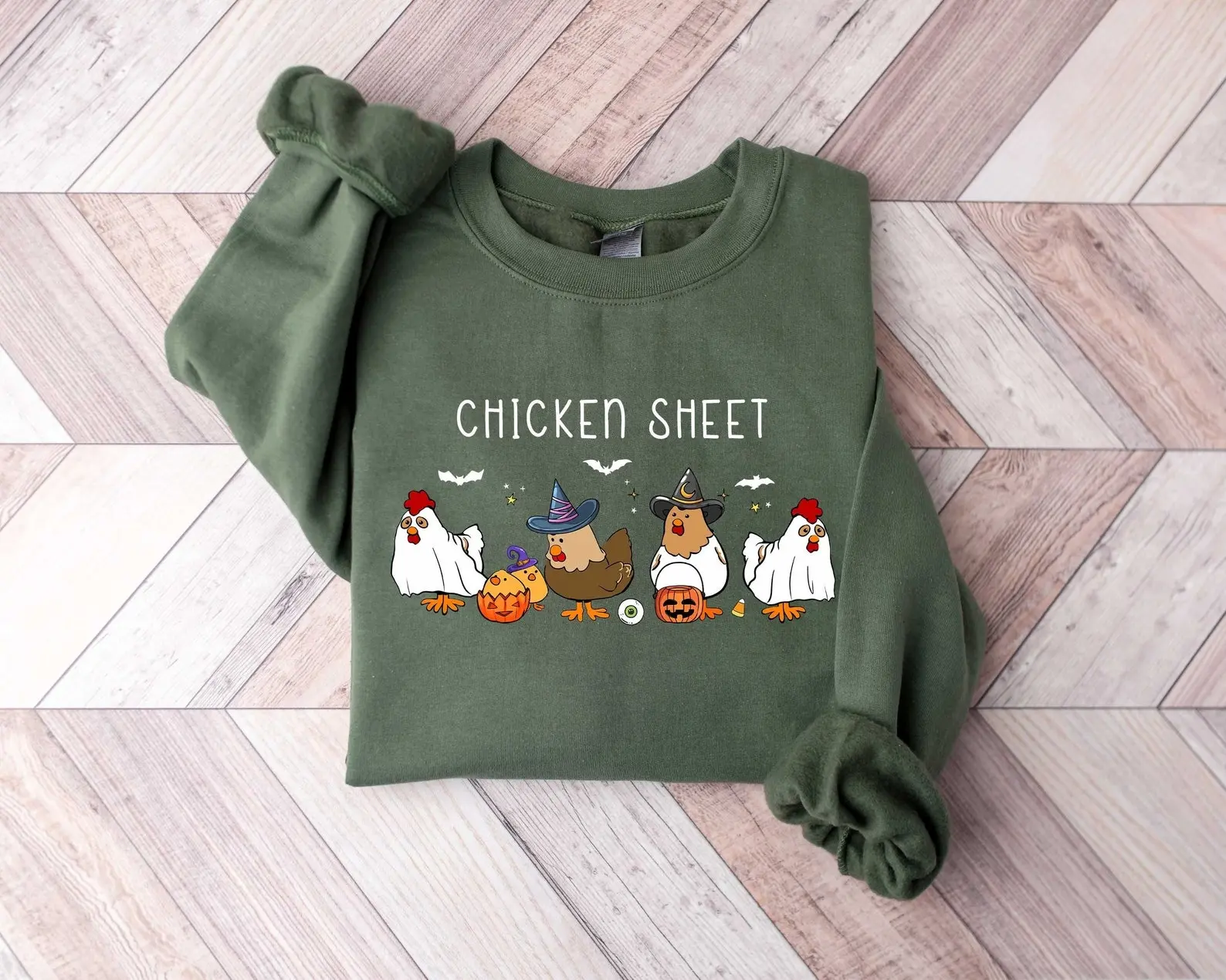 Chicken Sheet Sweatshirt, Halloween Chickens Sweatshirt, Spooky Chicken Halloween Gifts, Western Halloween Sweatshirt, Chicken Lover Gift Tee