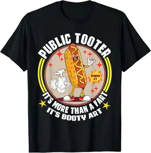 100% Cotton Unisex Public Tooter Funny Inappropriate Embarrassing Adult Humor T-Shirt