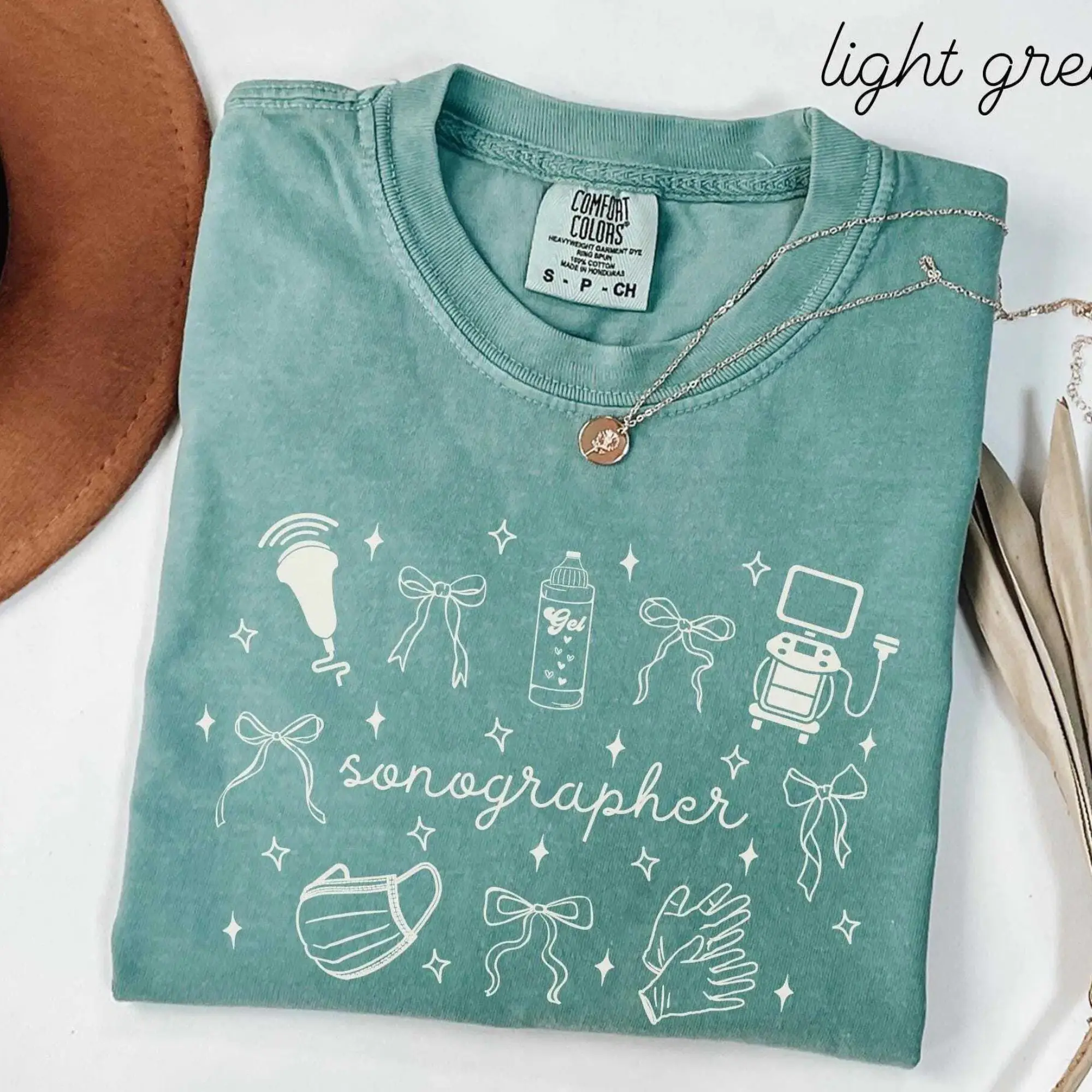 Sonographer Comfort Colors Shirt • Coquette Ultrasound Tech Work Tshirt • Sono Tech Gifts • Ultrasound Technologist Tee • Radiology Gift Fabric Top