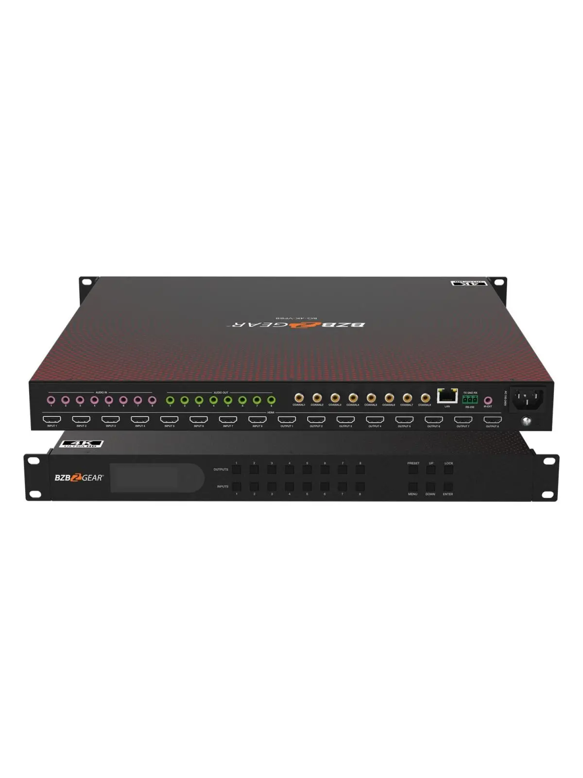 Bzbgear BG-4K-VP88 8x8 4K UHD Seamless HDMI Matrix Switcher & Video Wall Processor & Multi Viewer with Scaler & IR & Audio & IP & RS-232