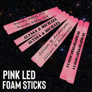 Pink LED Foam Sticks