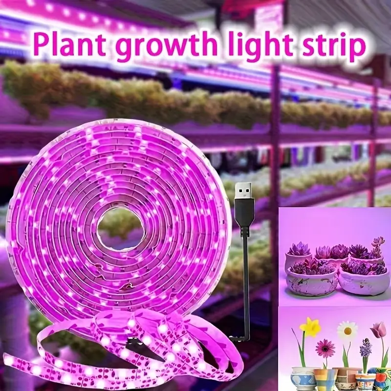 LED Growth Light Strip, Full Spectrum Plant Grow Light, USB Powered, Grow Lights for Indoor Plants, Ideal for Seedlings, Greenhouse Gardening, Garden Supplies, Growing Led