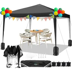 COBIZI 10x10 Ez Pop Up Canopy Tent, UPF 50+ Waterproof Outdoor Canopy, Instant Portable Camping Canopies Gazebo
