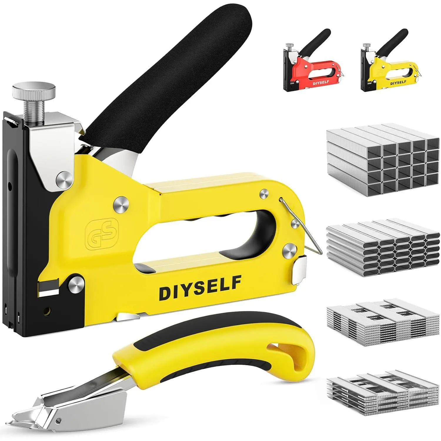Staple Gun Heavy Duty 4-in-1 Upholstery Staple Gun with 4000 Staples Remover Fabric Stapler Stapler Gun for Wood Upholstering Crafts Carpet Wire grapadora para Madera Men Tool Gift Christmas