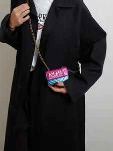 Mini Crossbody Bag Chain Bag Small Shoulder Bag, Magnetic Buckle Letter Flap, Multiple Colors Available, Casual Style, All Seasons, Flap Crossbody Purse