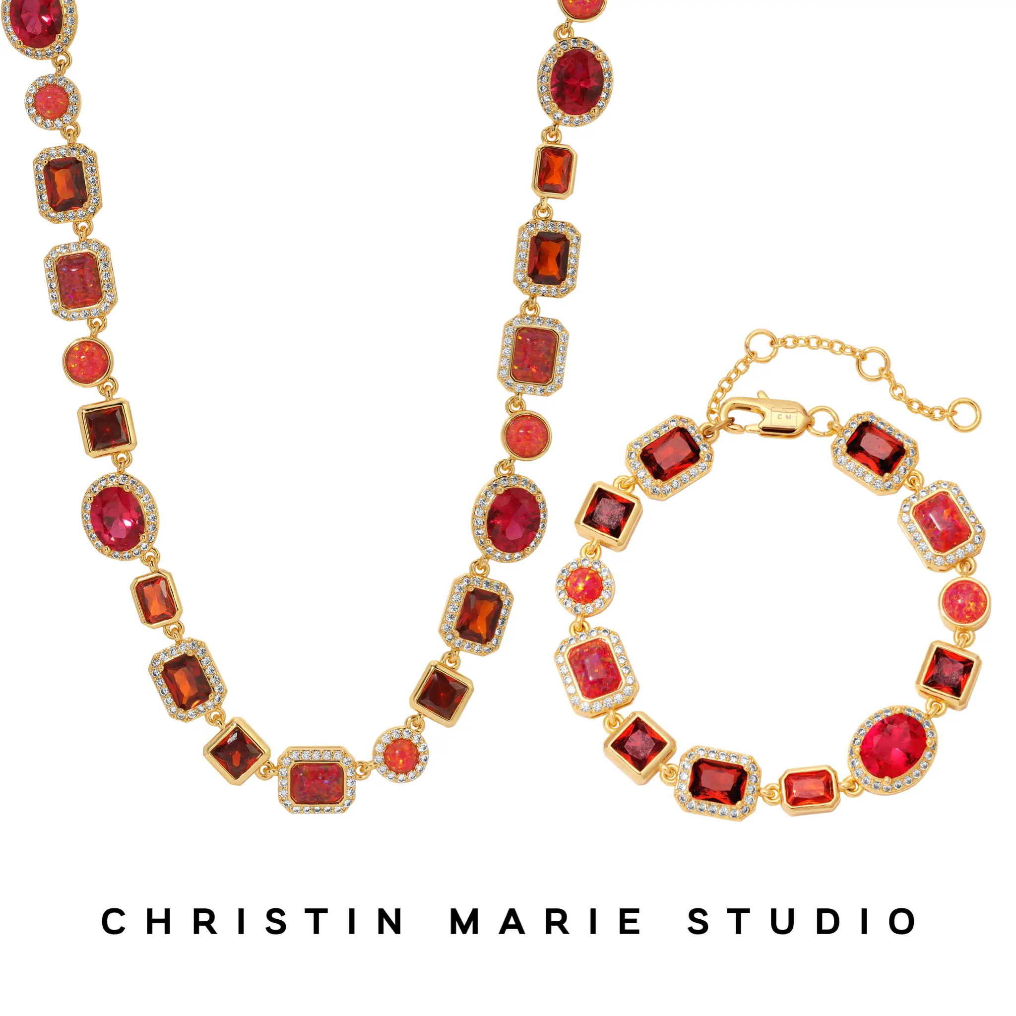 Cherry (Red) Solstice Bundle (Necklace & Bracelet) Jewellery Gift Set Jewelry Sets