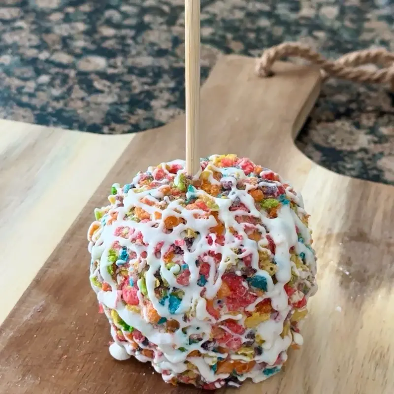 Rainbow Crunch Caramel Apple