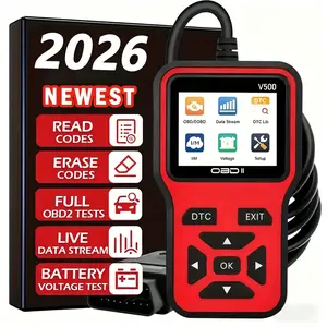 2026 Latest Obd2 Car Diagnostic Tool, Universal Engine Fault Code Reader, Real-Time Data Stream, Battery Voltage Check, Compatible with All Models Post 1996, Car Diagnostic Scanner