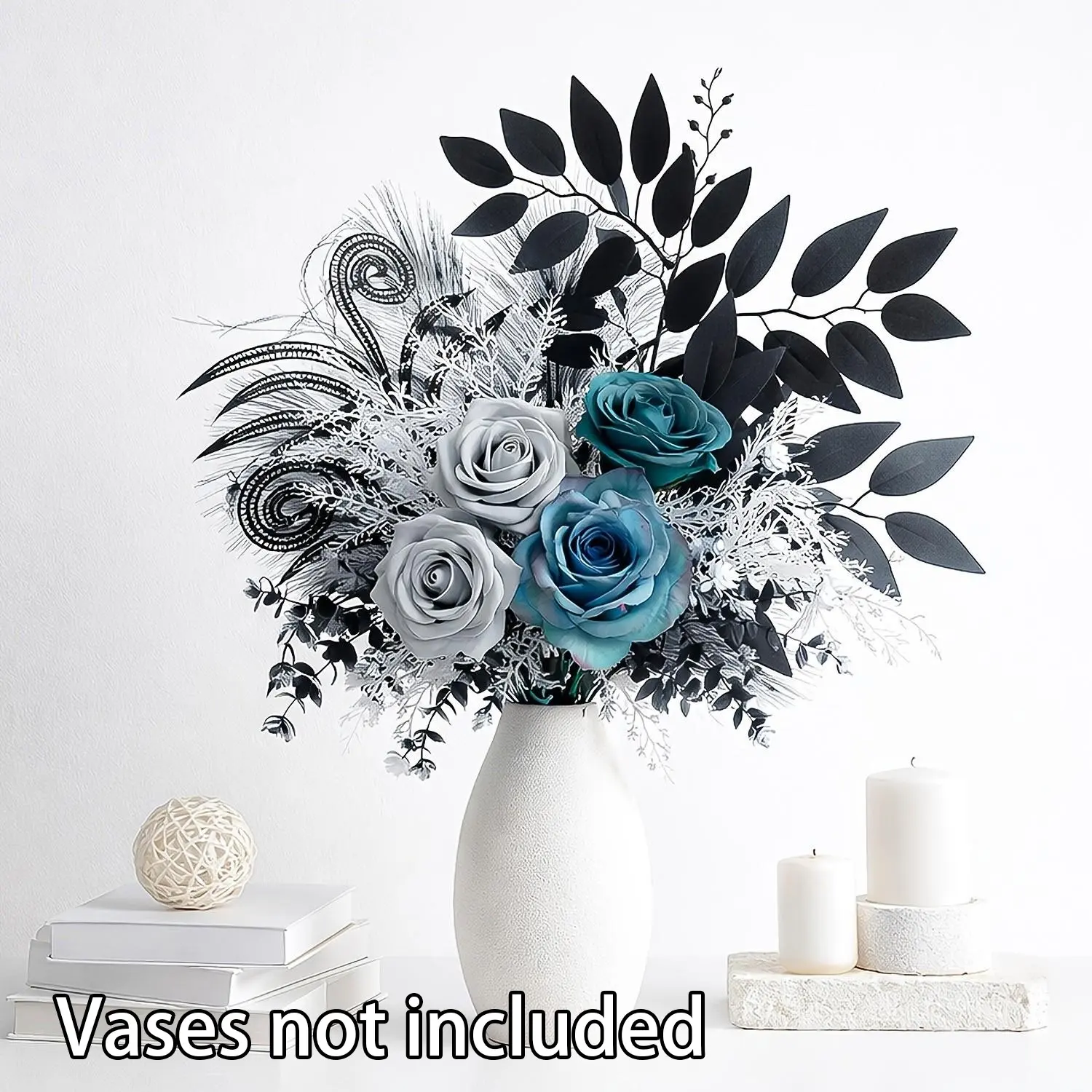 Blue Shadow Simulation Flower Decoration Bundle, Artificial Flower Decorations, Modern Luxury, Nordic Minimalist, Wabi-Sabi Style, Living Room, Entryway, Office Decor
