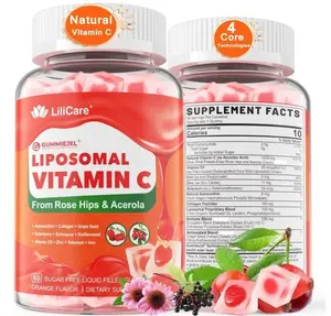 Natural Liposomal Vitamin C 1000mg Gummies for Adults & Kids 9+, Chewable Vitamin C w/ 11mg Zinc, D3, Elderberry, Echinacea, , Bioflavonoid, Immune Support, Whole Food VIT C from Fruits, Sugar Free