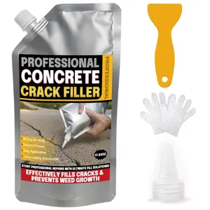 Concrete Crack Filler, 17.63Floz High Elasticity Liquid Cement Crack Filler, Self-Leveling  Repair Sealant for Driveway, Walkway, Patio, Hole, Indoor & Outdoor -Quick Drying, Permanent Fix