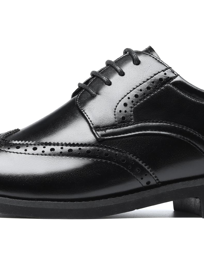 Men's Classic Brogue Wingtip Oxford Dress Shoes, Formal Leather Lace-Up Shoes6661