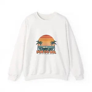 Por Do Sol Retro Surf Sweatshirt | 70s Sunset, Vintage Palm Postcard