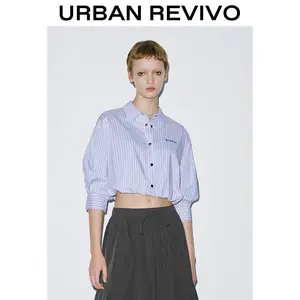 URBAN REVIVO Overhead Cropped Shirts UYV250029 Springtok Casual Classy Top Casual Chic
