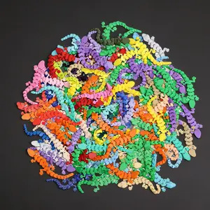 60pcs Random 3D Printed Flexible Lizard Toys, Colorful Realistic Climbing Pets, Stress Relief Desk Decorations, Holiday Gifts